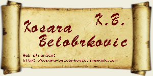 Kosara Belobrković vizit kartica